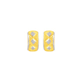 22K Gold Intricate Wavy Clip-On Earrings